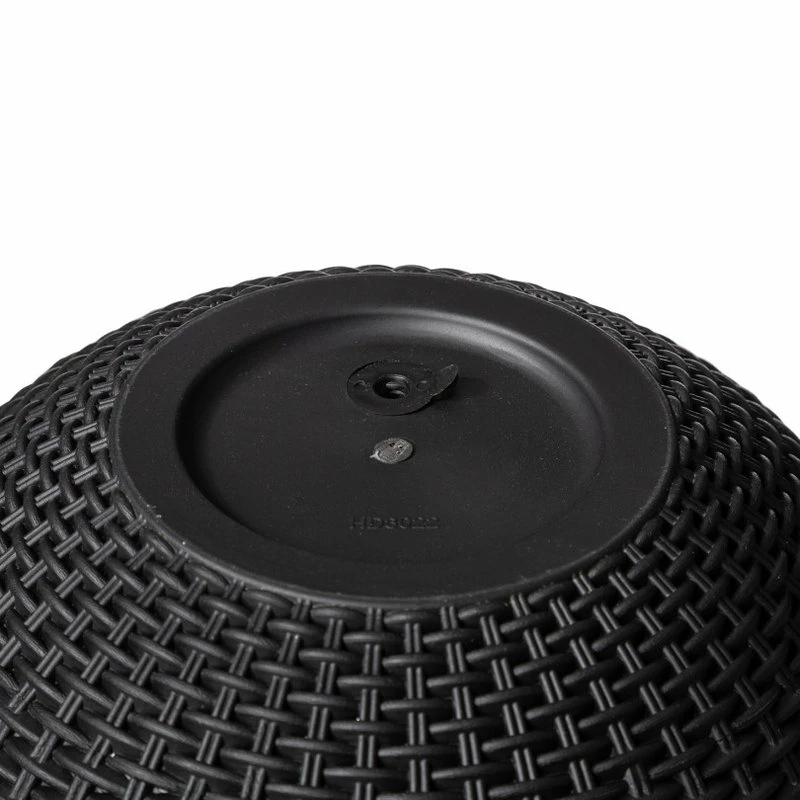 Glitzhome 30"H Solar Lighted Plastic Hanging Planter, Black - Image 5