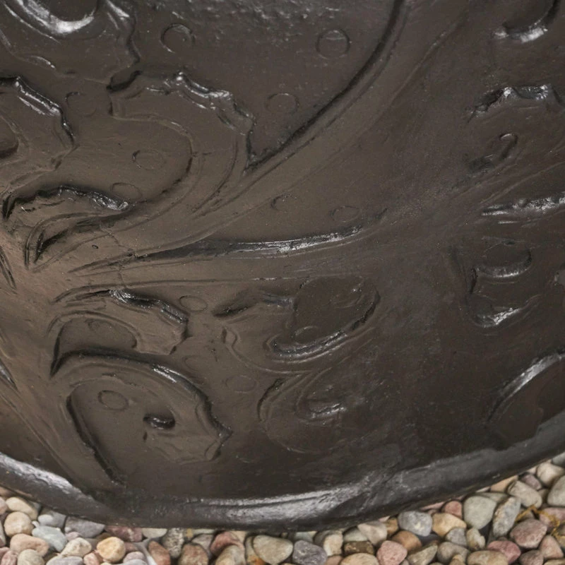 GDFStudio GDF Studio Doreen Round Lightweight Concrete Garden Decorative Urn Planter Pot - Image 6