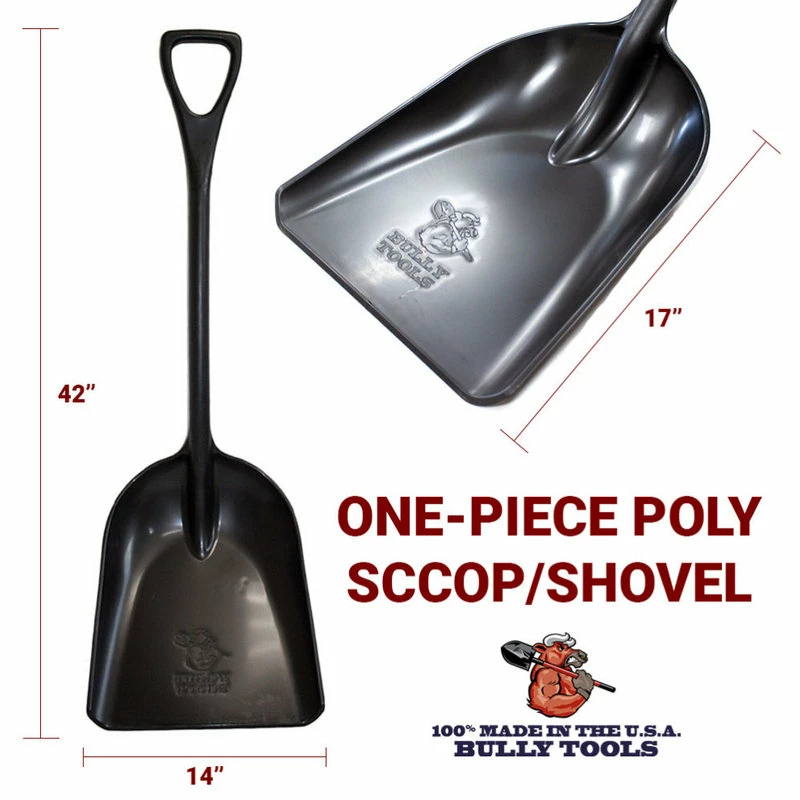 Bully Tools (#92801) One-Piece Poly Scoop/Shovel W/ D-Grip Handle, 42" - Image 3