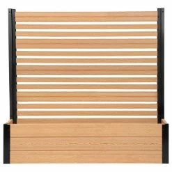 Enclo Privacy Screens 4ft Florence Freestanding WoodTek Vinyl Privacy Screen And Planter Box (Cedar)