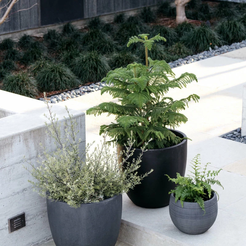 Luxen Home Round Stone Finish Planter (Large) - Image 2