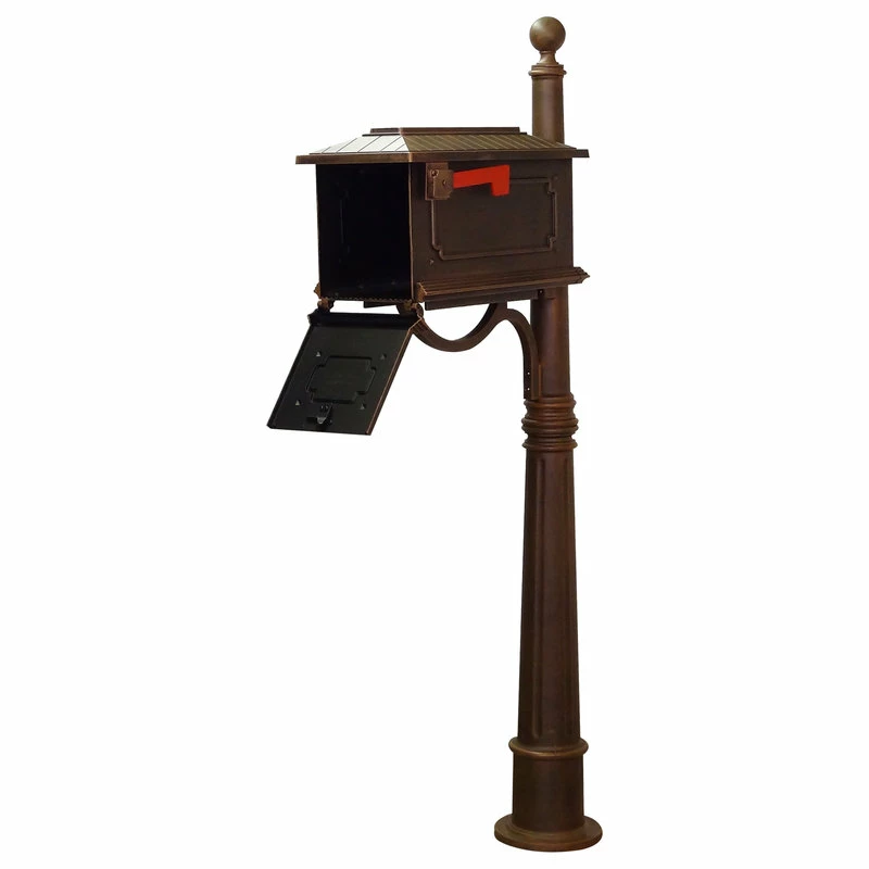 Special Lite Products Company Kingston Curbside Mailbox With Ashland Mailbox Post Unit, Copper - Image 3