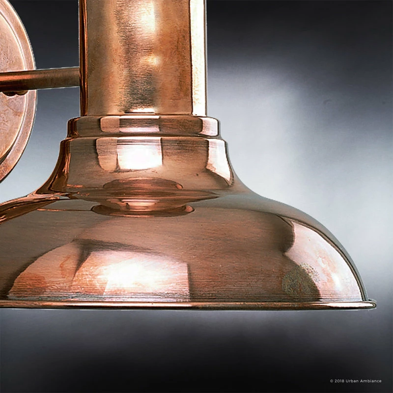 Urban Ambiance Luxury Industrial Outdoor Wall Light, Palermo Series, Copper Finish - Image 4