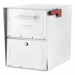Architectural Mailboxes Oasis Classic Post Mount Mailbox, White