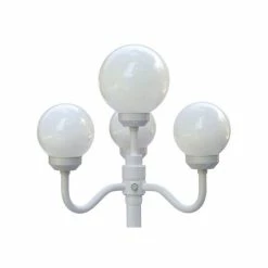 OUTDOOR LAMP COMPANY INC White 4 Globe European Lamp For Indoor & Outdoor Use, White Bulbs