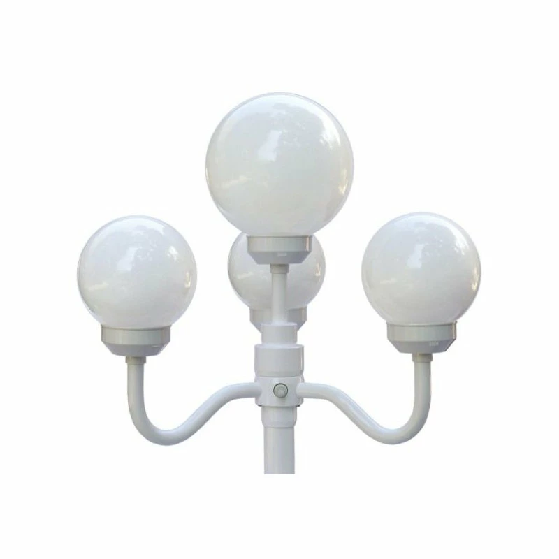 OUTDOOR LAMP COMPANY INC White 4 Globe European Lamp For Indoor & Outdoor Use, White Bulbs