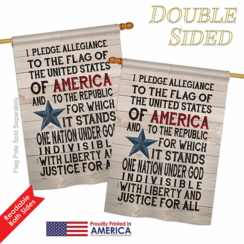 Breeze Decor Pledge Of Allegiance Americana, Everyday House Flag 28"x40" 5 Breeze Decor Pledge Of Allegiance Americana, Everyday House Flag 28"x40" - Image 3