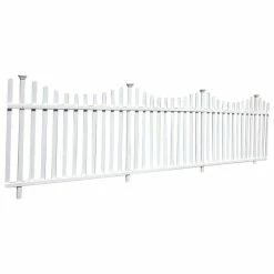 WamBam Fence Inc. Manchester Semi-Permanet Vinyl Picket Fence Kit With Posts, 2 Pack