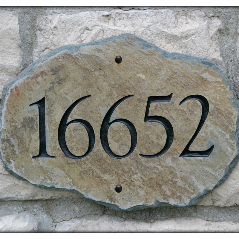 THE SLATE MASONS Carved Stone House Numbers / Address Plaque / Marker / Slate Sign - Image 2