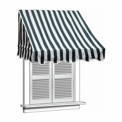 Aleko Products Window Awning Door Canopy, Green, White Stripes, 8'x2' -EZ Vane Shop 5ae1b8080aa2d1b7 1112 w800 h800 b1 p0
