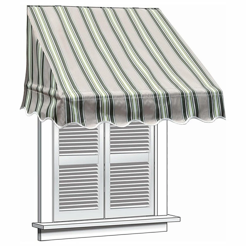 Aleko Products Window Awning Door Canopy, Multistripe Green, 8'x2' - Image 3