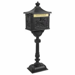 AffordableVariety Vertical Aluminum Postal Security Mailbox Heavy Duty - Black