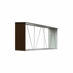 Vida XL International B.V. VidaXL Garden Log Storage Shed Galvanized Steel 129.9" Brown Firewood Shed