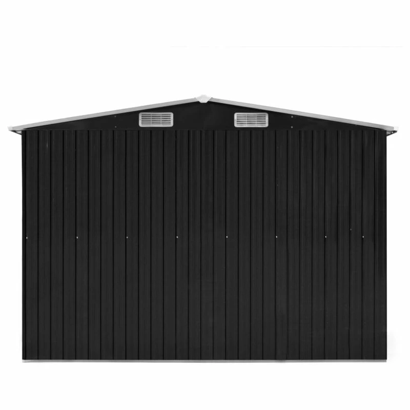 Vida XL International B.V. VidaXL Garden Shed With Sliding Doors 228.3" Metal Anthracite Tool Log Cabin - Image 6