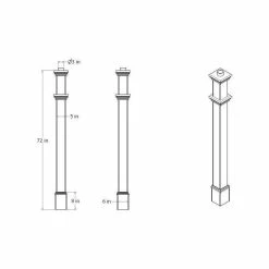 New England Arbors 6"x6"x74" Charleston Composite Lamp Post -EZ Vane Shop 5ee161770553f6cd 2266 w800 h800 b1 p0
