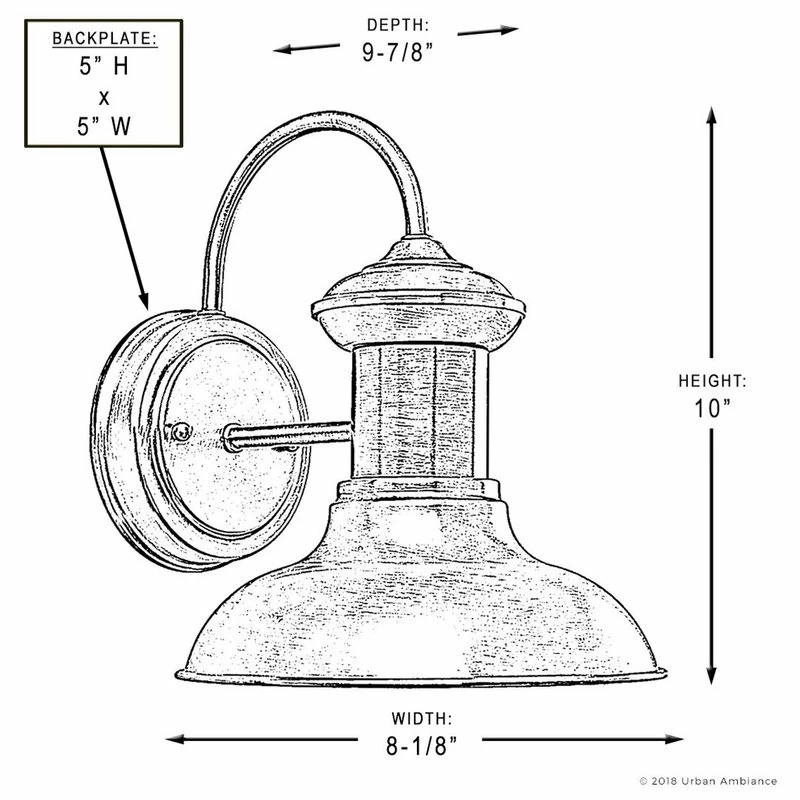 Urban Ambiance Luxury Industrial Outdoor Wall Light, Palermo Series, Copper Finish - Image 5