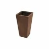 LuxenHome Rustic Brown MgO 24.2in. H Tall Tapered Planter