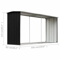 Vida XL International B.V. VidaXL Garden Log Storage Shed Galvanized Steel Anthracite Firewood Outdoor 13 Vida XL International B.V. VidaXL Garden Log Storage Shed Galvanized Steel Anthracite Firewood Outdoor -EZ Vane Shop 5ff144a00f916b03 8698 w800 h800 b1 p0