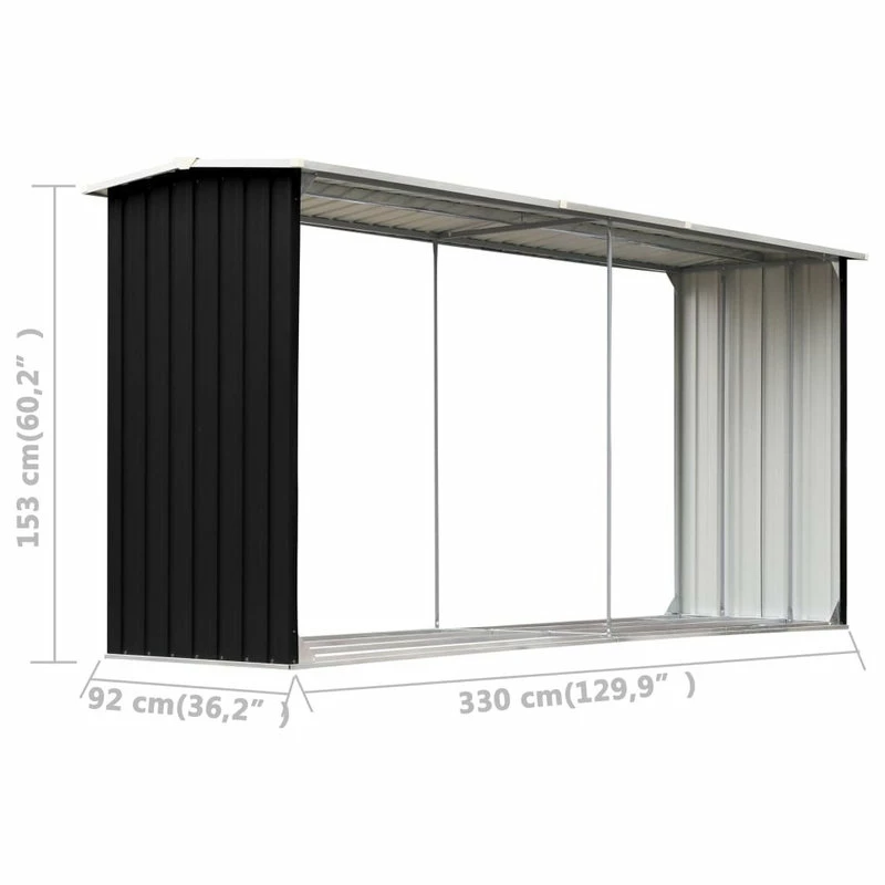 Vida XL International B.V. VidaXL Garden Log Storage Shed Galvanized Steel Anthracite Firewood Outdoor 8 Vida XL International B.V. VidaXL Garden Log Storage Shed Galvanized Steel Anthracite Firewood Outdoor - Image 6