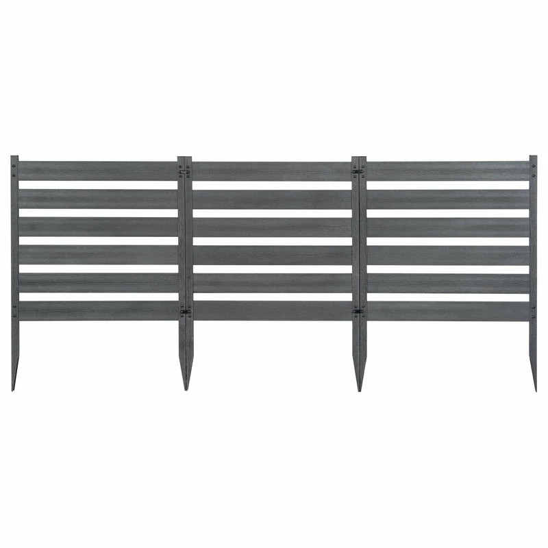 WamBam Fence Inc. No-Dig Charcoal WoodTek Vinyl Maui Garden Fence Kit (3 Panels)