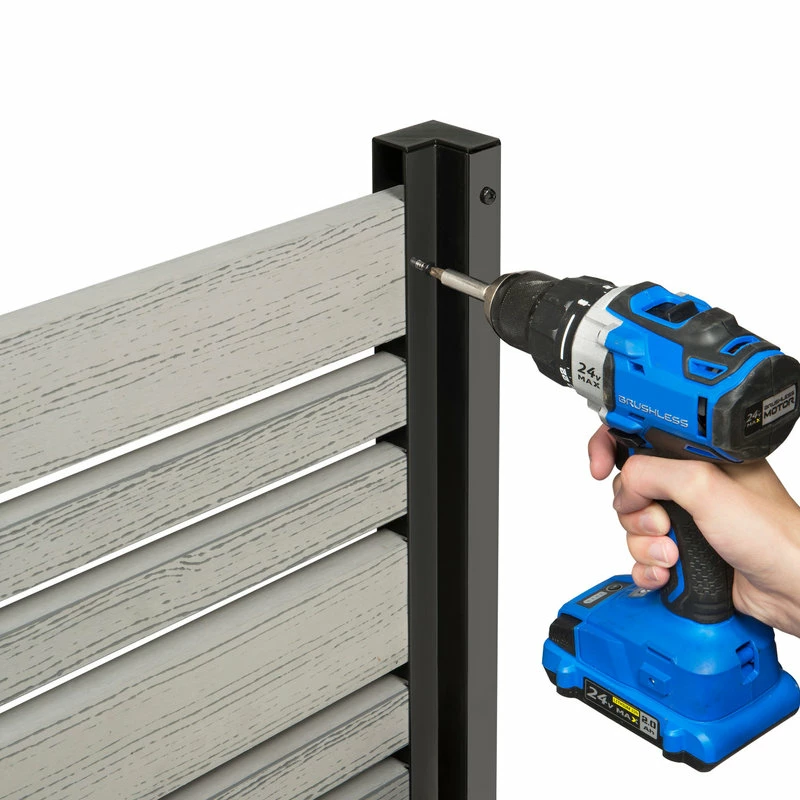 Enclo Privacy Screens 4ft Florence Freestanding WoodTek Vinyl Screen And Planter Box (Ash) - Image 8