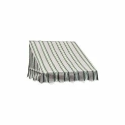 Aleko Products Window Awning Door Canopy, Multistripe Green, 8'x2'