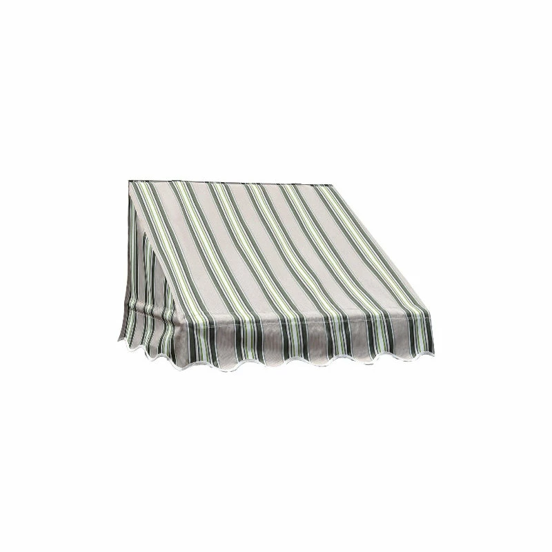 Aleko Products Window Awning Door Canopy, Multistripe Green, 8'x2'
