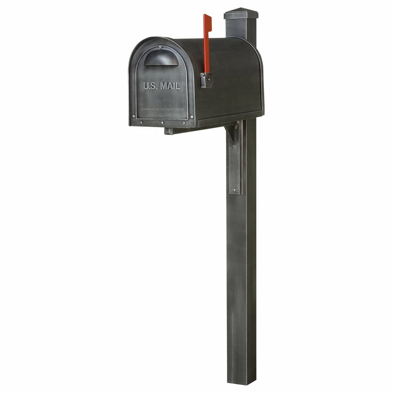 Special Lite Products Company Classic Curbside Mailbox And Wellington Post Smooth, Swedish Silver - Image 2