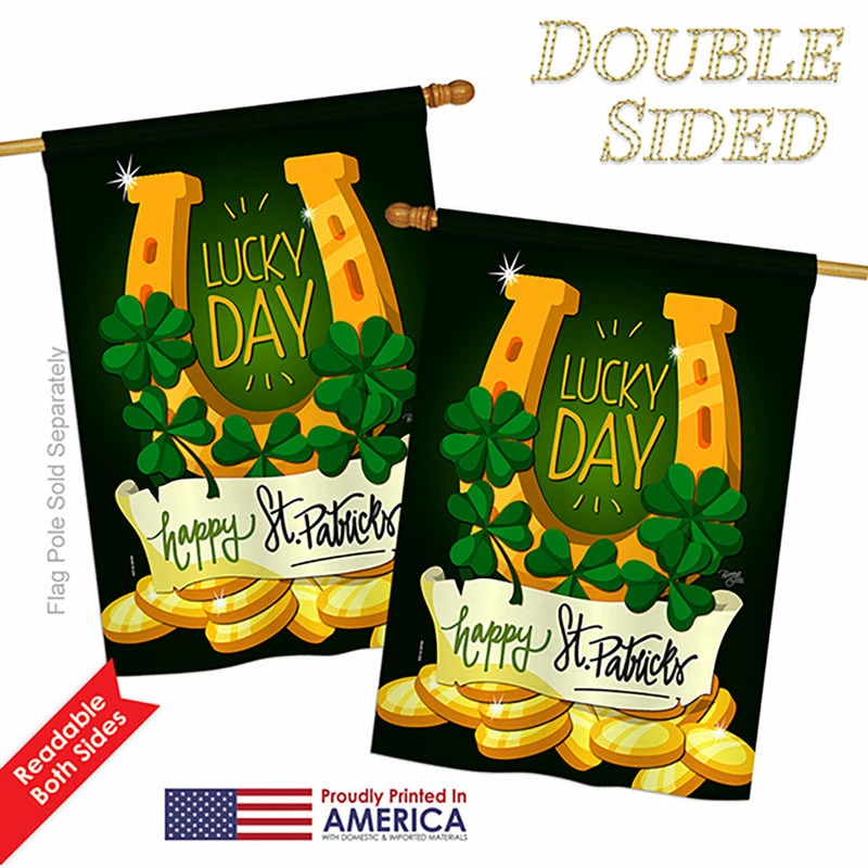 Breeze Decor Lucky Day Spring St Patrick Vertical 28"x40" Double Sided Flag, 28"x 40"x 0.1" - Image 3
