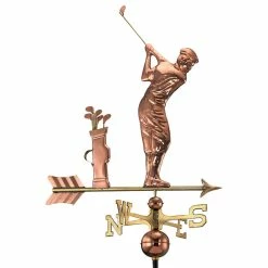 Good Directions, Inc. Golfer Weathervane, Pure Copper
