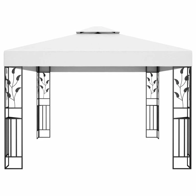 Vida XL International B.V. VidaXL Gazebo With Double Roof 9.8'x13.1' White Garden Outdoor Patio Sunshade - Image 2