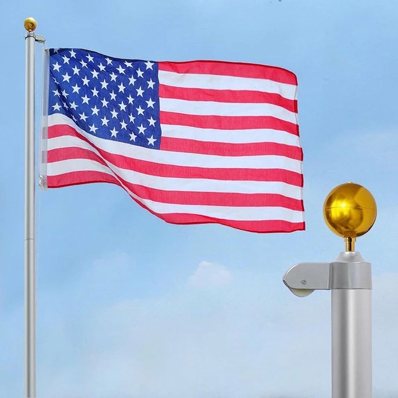 Yescom 30' Sectional Aluminum Flagpole With Us Flag Ball Kit 5 Yescom 30' Sectional Aluminum Flagpole With Us Flag Ball Kit - Image 3