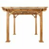 GDFStudio Dorain Outdoor 10'x10' Acacia Wood Pergola, Teak