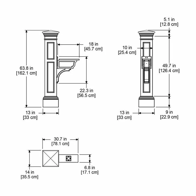 Mayne - Outdoor Products Of Distinction Mayne Liberty Weatherproof Traditional Plastic Mail Post In Graphite Gray - Image 2