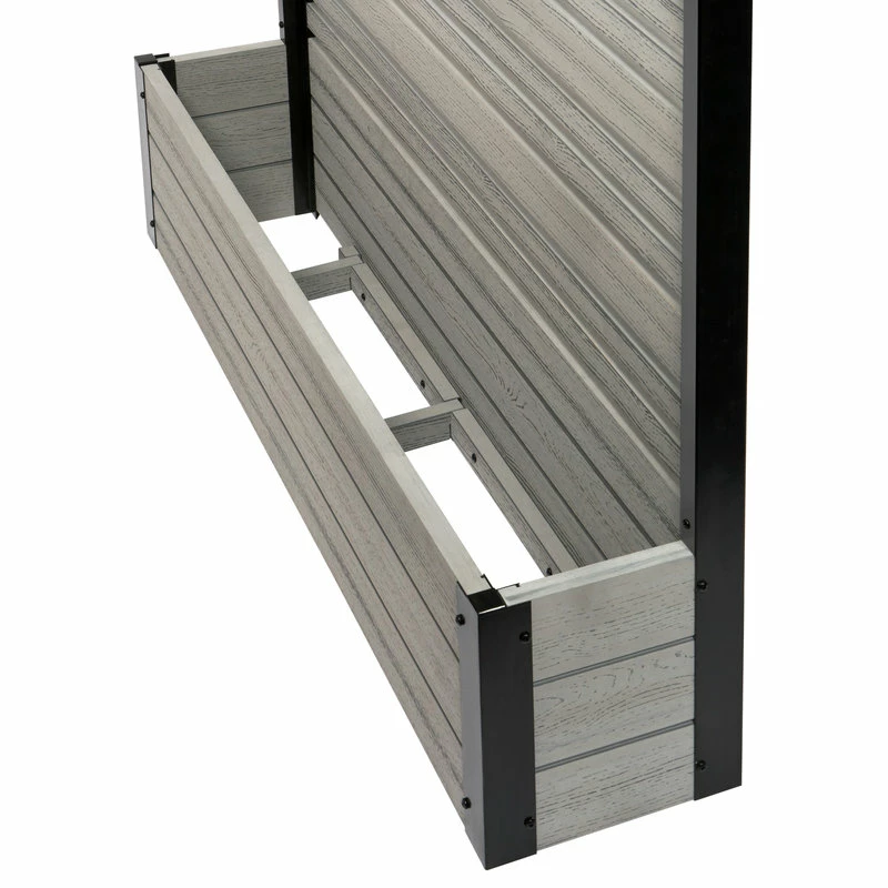 Enclo Privacy Screens 4ft Florence Freestanding WoodTek Vinyl Screen And Planter Box (Ash) - Image 9