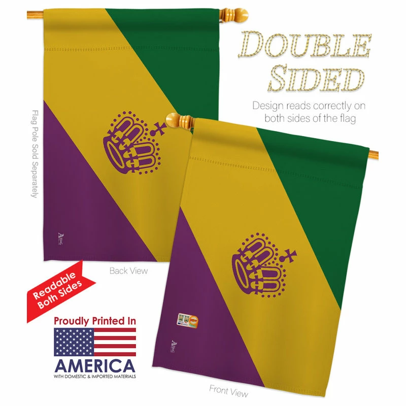 Americana Home & Garden Mardi Gras Of The World Nationality House Flag - Image 2