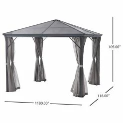 GDFStudio GDF Studio Bali Outdoor 10'x10' Aluminum Framed Gazebo With Curtains, Gray/Black 15 GDFStudio GDF Studio Bali Outdoor 10'x10' Aluminum Framed Gazebo With Curtains, Gray/Black -EZ Vane Shop 69a11d0402382c8e 8199 w800 h800 b1 p0