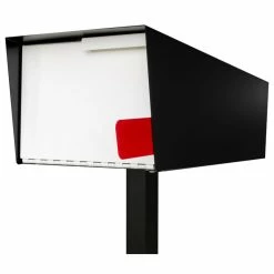 Modern Mailbox Post Mounted Mailbox, Two Tone Black, Black/White, Post Included