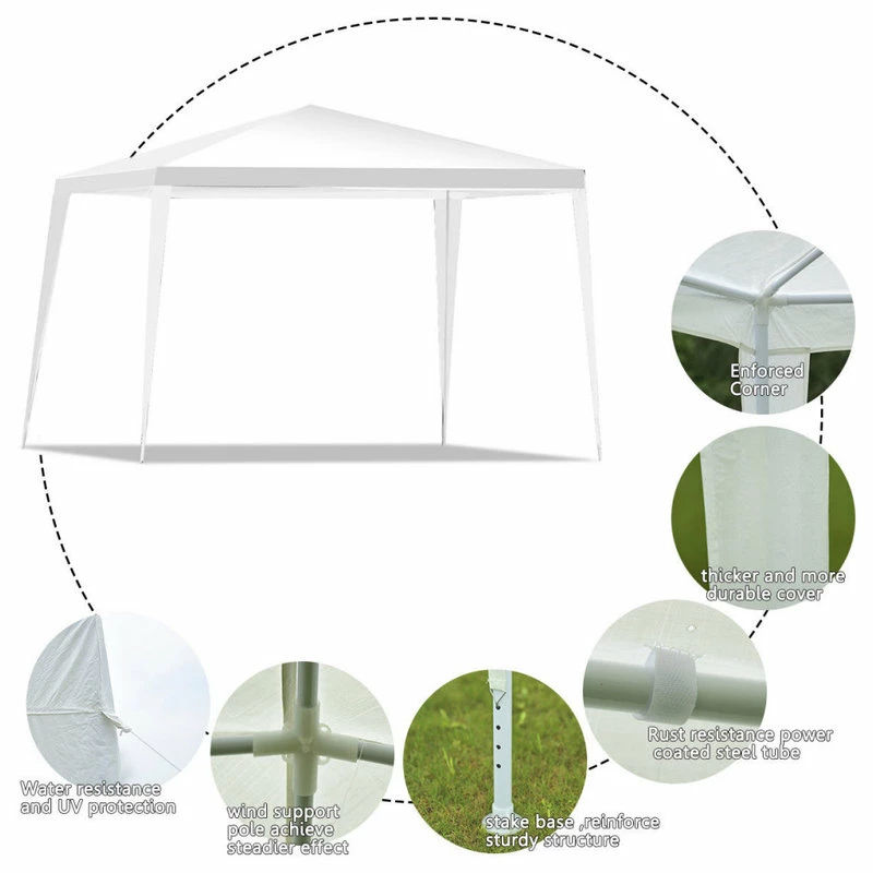 Costway 10'x10' Heavy Duty Pavilion Cater Events Outdoor Party Wedding Tent White - Image 3