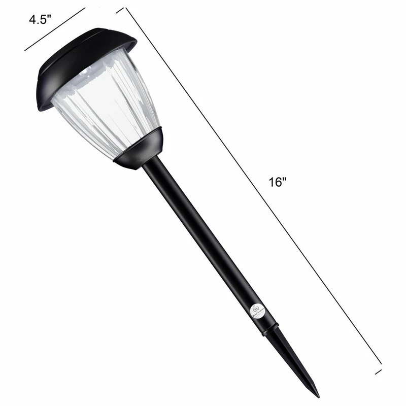 Solar Path Lights, Set Of 8 Stainless Outdoor Lights By Pure Garden, Black - Image 3