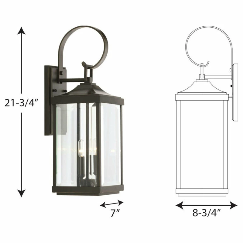 Progress Lighting Gibbes Street Collection Two-Light Medium Wall-Lantern - Image 7