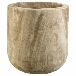 Serene Spaces Living Paulownia Wood Cylinder Planter, 16" Tall & 15" Diameter