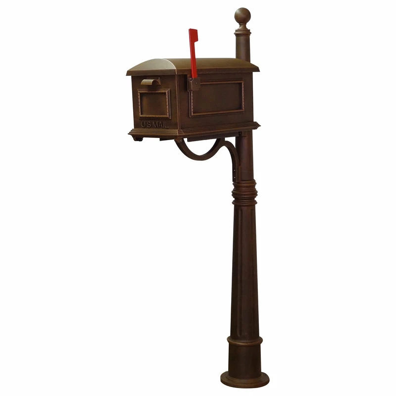 Special Lite Products Company Traditional Curbside Mailbox With Ashland Mailbox Post Unit, Copper - Image 2