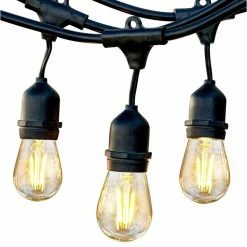 Brightech Ambience Pro - Waterproof LED Outdoor String Lights - 1W Vintage, 48 F