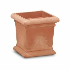 Crescent Garden Dorchester 18"x18" Square Planter, Weathered Terracotta