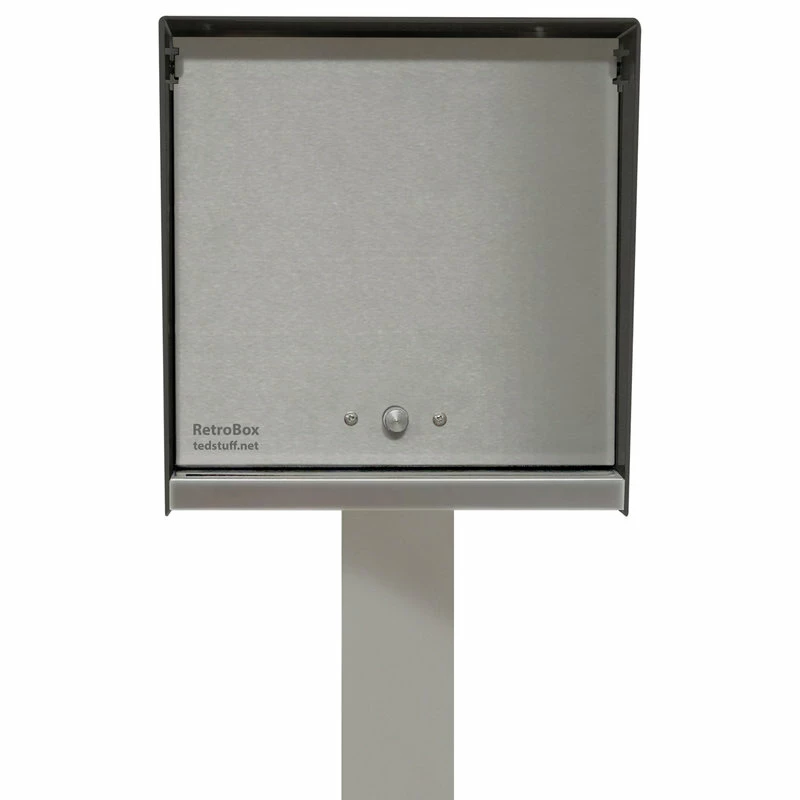 TedStuff The RetroBox With Locking Doors. Modern Pole Mounted Mailbox, Pole Not Included. - Image 2