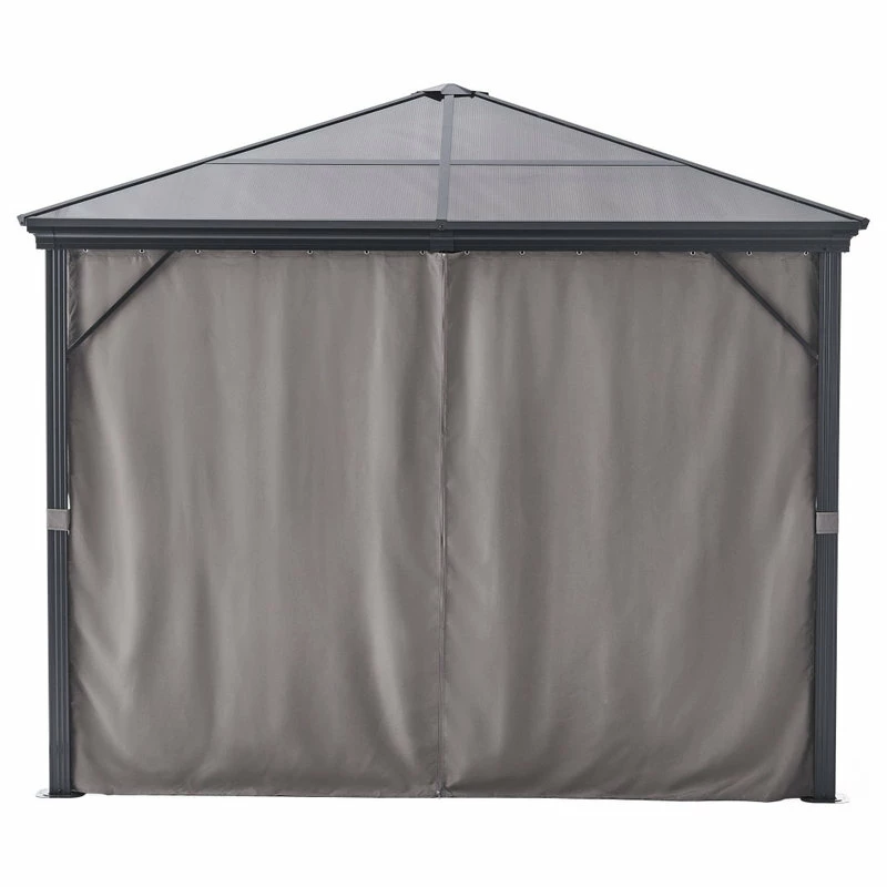 GDFStudio GDF Studio Bali Outdoor 10'x10' Aluminum Framed Gazebo With Curtains, Gray/Black 10 GDFStudio GDF Studio Bali Outdoor 10'x10' Aluminum Framed Gazebo With Curtains, Gray/Black - Image 8