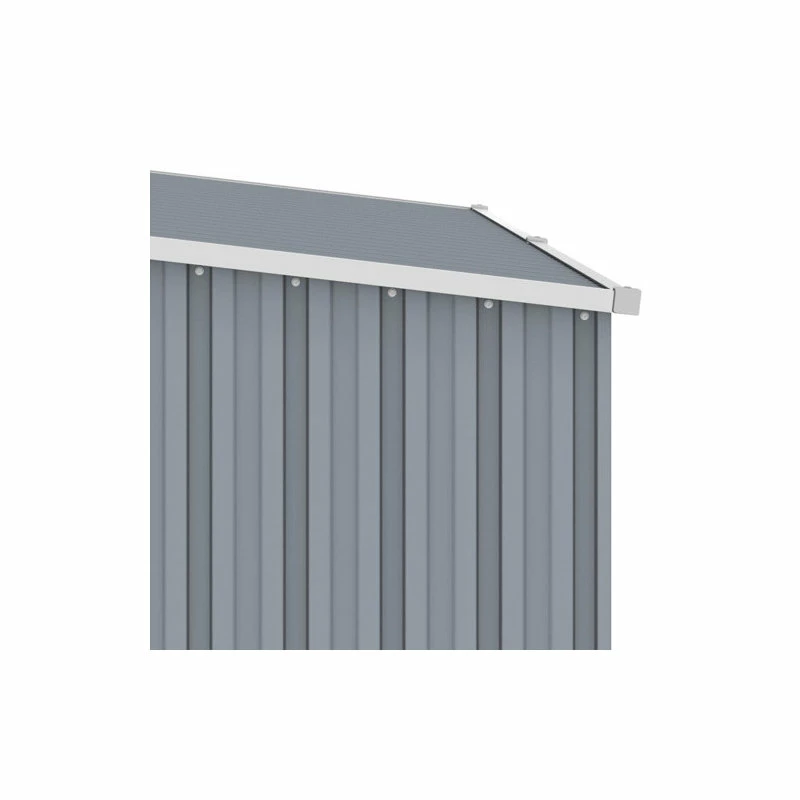Vida XL International B.V. VidaXL Garden Firewood Shed Gray Galvanized Steel Storage Building Tool House - Image 6