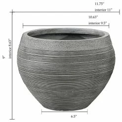 LuxenHome Stone Finish Pottery Bowl Planter (Small) 16 LuxenHome Stone Finish Pottery Bowl Planter (Small) -EZ Vane Shop 73515a8c0241bacc 2796 w800 h800 b1 p0