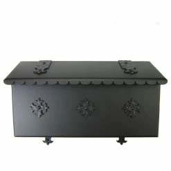 Bushere & Son Iron Studio Inc. Traditional Spanish Cross Wrought Iron Mailbox, Bronze